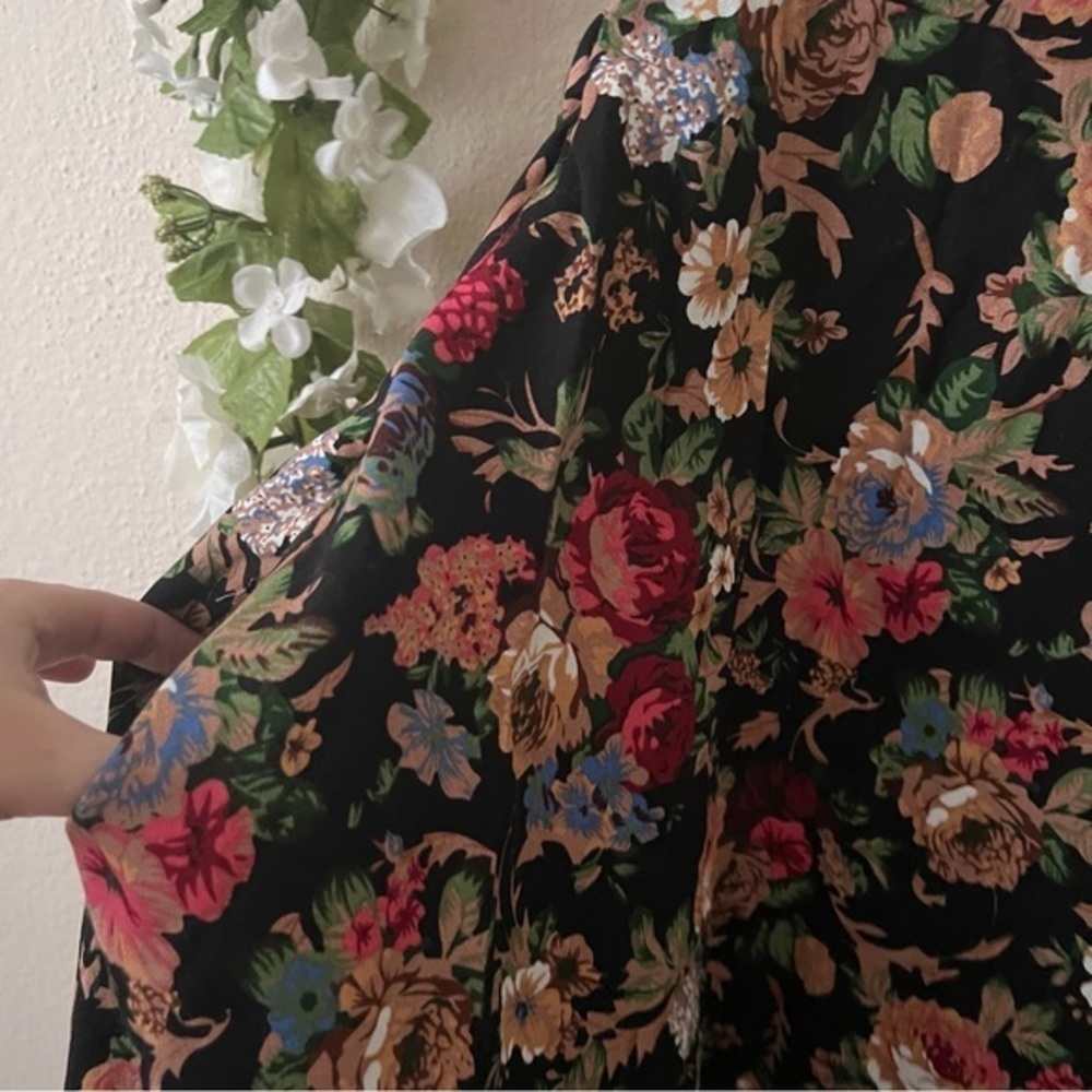 Lindy Bop Pleated Floral Vintage Style Cotton Blend Swing Dress - Picture 7 of 11